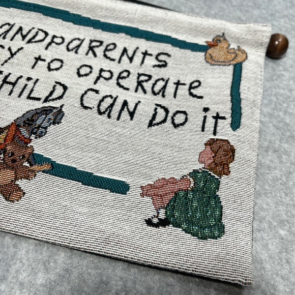 Grandparents Easy to Operate Tapestry Style Wall Hanging Dowel Ribbon - Picture 6 of 10